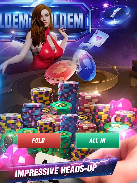 Holdem or Foldem - Texas Poker (Холдем или Фолдем) МОД/Взлом [Много денег, Монет и Все открыто] Screenshot 3