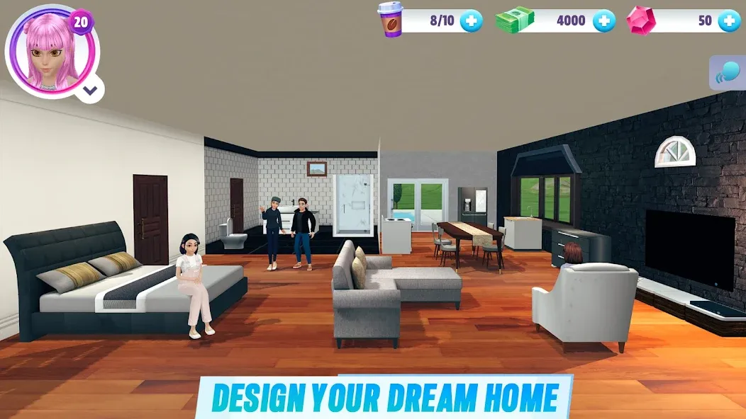 Virtual Sim Story: Home & Life (Виртуальная история симулятора) МОД/Взлом [Деньги, Монеты и Меню MOD] Screenshot 2