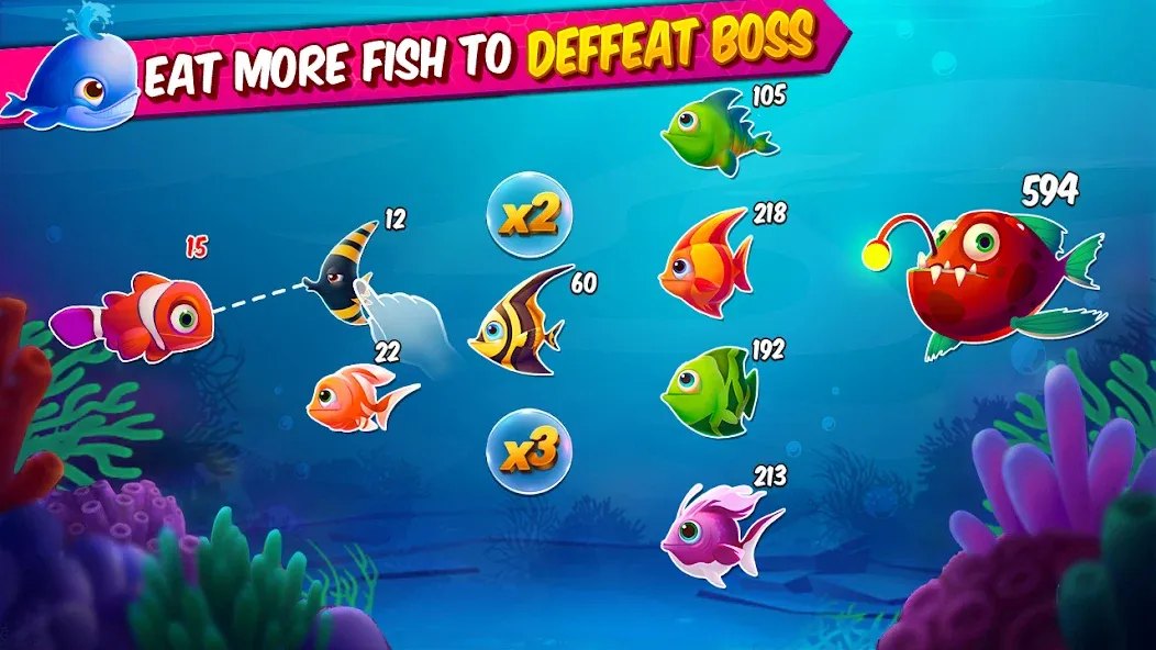 Big Eat Fish Games Shark Games МОД/Взлом [Много денег, Монет и Все открыто] Screenshot 2