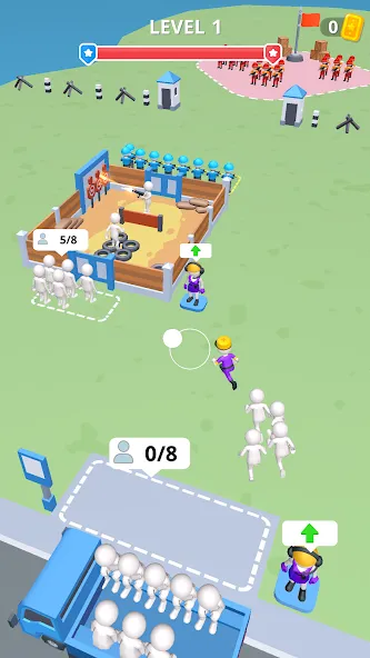Army War Camp—Battle Game МОД/Взлом [Меню, Бесконечные монеты и Открытые уровни] Screenshot 1