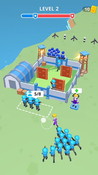 Army War Camp—Battle Game МОД/Взлом [Меню, Бесконечные монеты и Открытые уровни] Screenshot 2