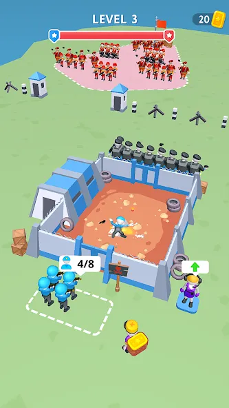 Army War Camp—Battle Game МОД/Взлом [Меню, Бесконечные монеты и Открытые уровни] Screenshot 3