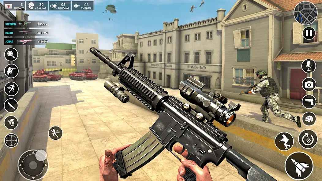 Anti Terrorist Shooting Game МОД/Взлом [Меню, Бесконечные монеты и Открытые уровни] Screenshot 1