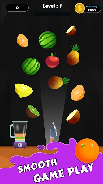 Fruit Cut Master - Crazy Slash (Фрут Кат Мастер) МОД/Взлом [Меню, Бесконечные монеты и Открытые уровни] Screenshot 1