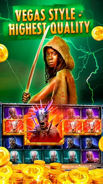 The Walking Dead Casino Slots (Зе Вокинг Дед Казино Слотс) МОД/Взлом [Все открыто, Дополнительные деньги и Меню MOD] Screenshot 1
