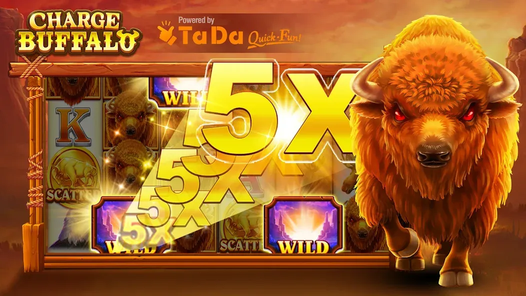 Charge Buffalo Slot-TaDa Games (Чардж Буффало Слот) МОД/Взлом [Много монет, Открытые уровни и Мега MOD] Screenshot 1