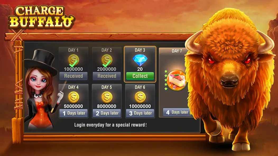 Charge Buffalo Slot-TaDa Games (Чардж Буффало Слот) МОД/Взлом [Много монет, Открытые уровни и Мега MOD] Screenshot 3