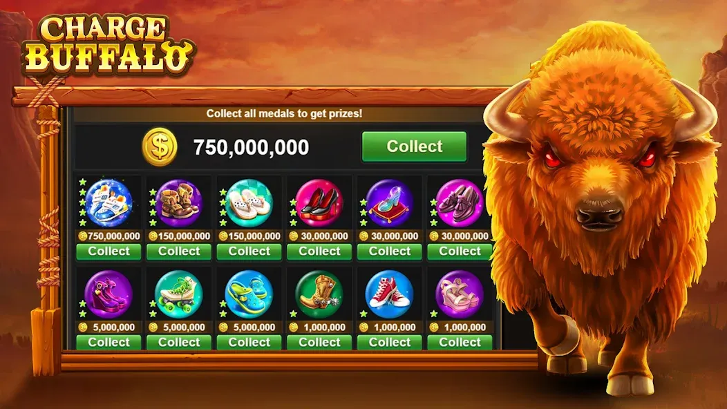 Charge Buffalo Slot-TaDa Games (Чардж Буффало Слот) МОД/Взлом [Много монет, Открытые уровни и Мега MOD] Screenshot 5