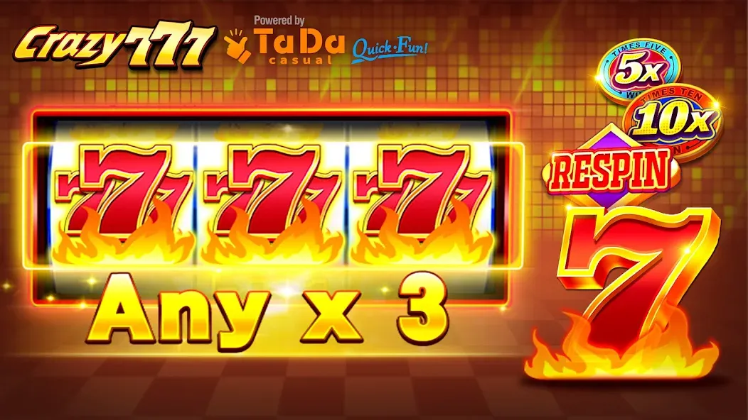 Crazy 777 Slot-TaDa Games (Крэйзи 777 Слот) МОД/Взлом [Деньги, Монеты и Меню MOD] Screenshot 1