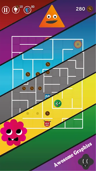 Maze Legend : A Cute Maze Game (Мейз Легенд) МОД/Взлом [Меню, Бесконечные монеты и Открытые уровни] Screenshot 2