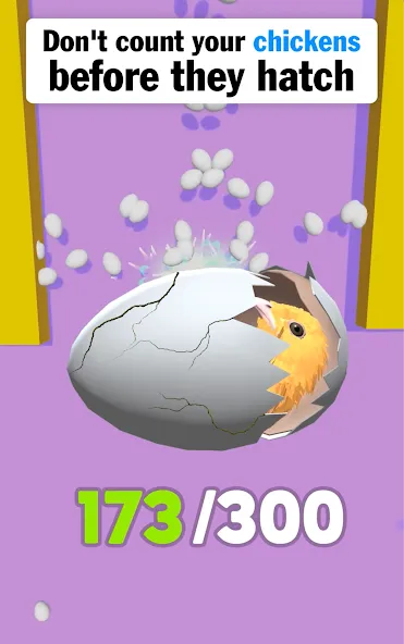 Eggs & Chickens: Cut Rope Game (Яйца и куры) МОД/Взлом [Деньги, Монеты и Меню MOD] Screenshot 1