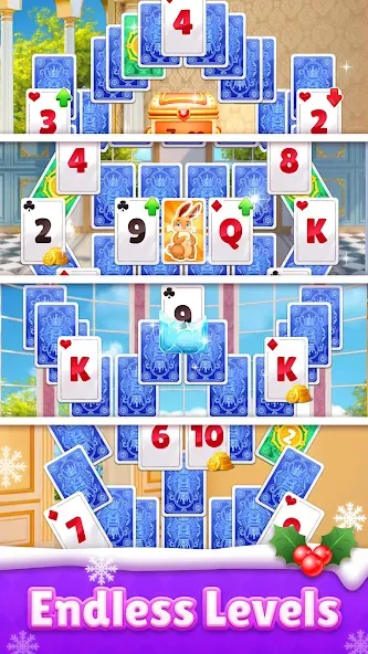 Royal Solitaire Tripeaks МОД/Взлом [Меню, Бесконечные монеты и Открытые уровни] Screenshot 3