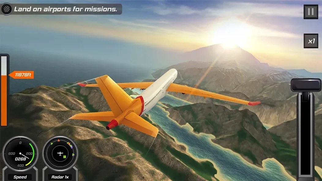 Flight Pilot: 3D Simulator МОД/Взлом [Меню, Бесконечные монеты и Открытые уровни] Screenshot 5