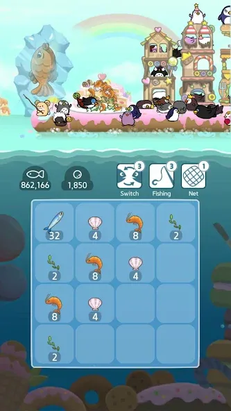 2048 Penguin Island МОД/Взлом [Меню, Бесконечные монеты и Открытые уровни] Screenshot 2