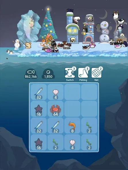 2048 Penguin Island МОД/Взлом [Меню, Бесконечные монеты и Открытые уровни] Screenshot 3