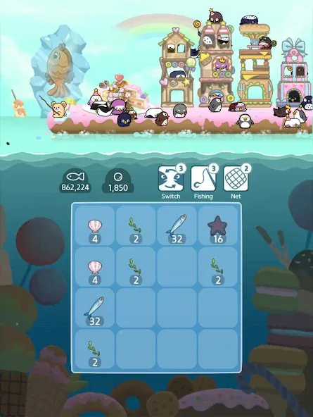 2048 Penguin Island МОД/Взлом [Меню, Бесконечные монеты и Открытые уровни] Screenshot 4
