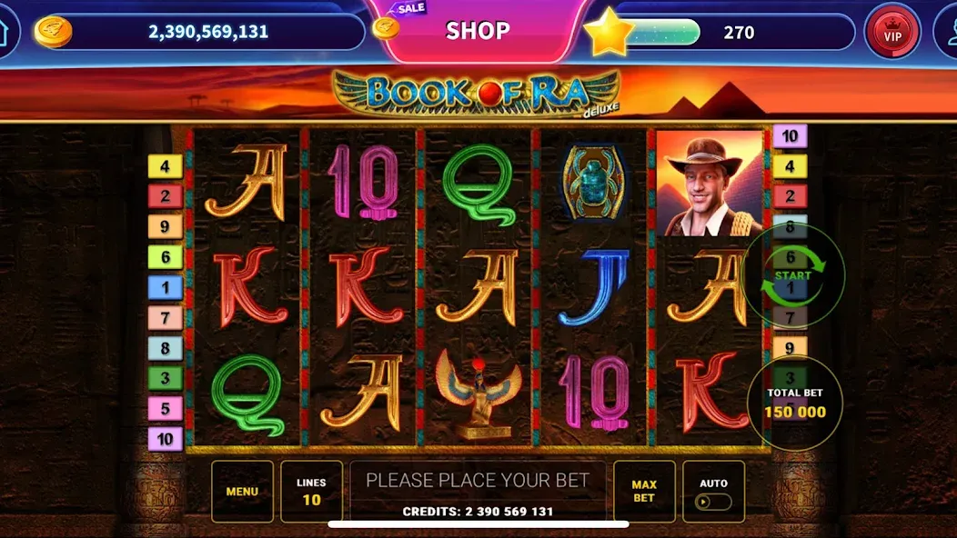 Book of Ra™ Deluxe Slot (Бук оф Ра Делюкс Слот) МОД/Взлом [Деньги, Монеты и Меню MOD] Screenshot 1