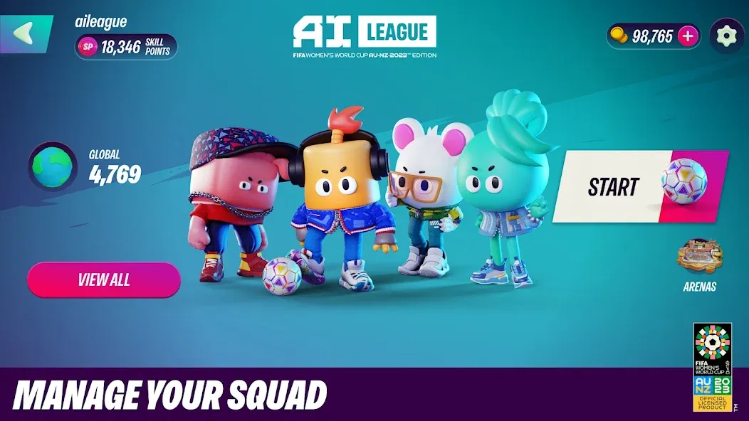 FIFA World Cup AI League (ФИФА Ворлд Кап ИИ Лига) МОД/Взлом [Меню, Бесконечные монеты и Открытые уровни] Screenshot 2