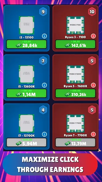 Gpu Tycoon Clicker : Game 2.0 (Гпу Тайкун Кликер) МОД/Взлом [Много денег, Монет и Все открыто] Screenshot 5