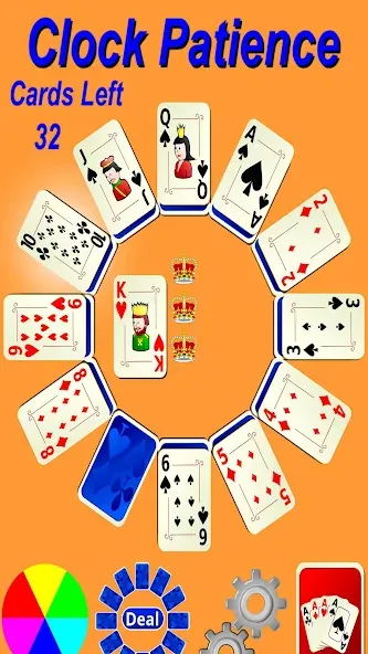 Clock Patience Solitaire (Клок Пэйшенс Солитер) МОД/Взлом [Меню, Бесконечные монеты и Открытые уровни] Screenshot 2