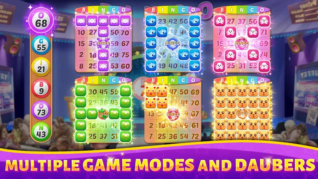 Bingo Rush - Club Bingo Games (Бинго Раш) МОД/Взлом [Меню, Бесконечные монеты и Открытые уровни] Screenshot 2