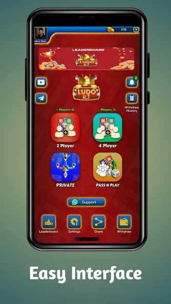 Ludo RJ - Play Ludo And Win (Лудо РДжей) МОД/Взлом [Все открыто, Дополнительные деньги и Меню MOD] Screenshot 1