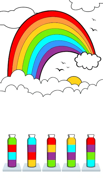 Sort Paint: Water Sort Puzzle (Сорт Пэйнт) МОД/Взлом [Меню, Бесконечные монеты и Открытые уровни] Screenshot 2