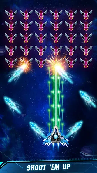 Space shooter - Galaxy attack (Спейс шутер) МОД/Взлом [Много монет, Открытые уровни и Мега MOD] Screenshot 1