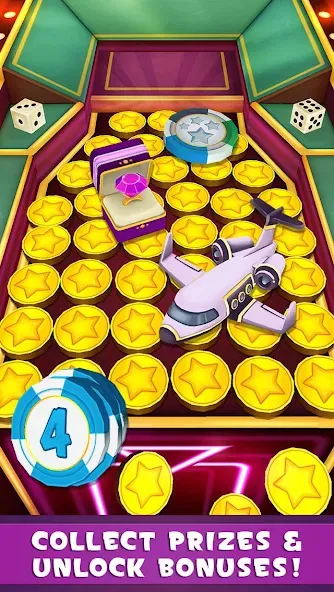 Coin Dozer: Casino (Коин Дозер) МОД/Взлом [Меню, Бесконечные монеты и Открытые уровни] Screenshot 2