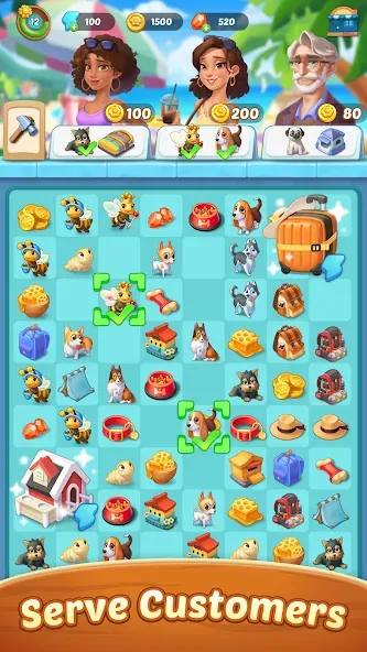Seaside Escape®: Merge & Story (Сисайд Эскейп) МОД/Взлом [Меню, Бесконечные монеты и Открытые уровни] Screenshot 2