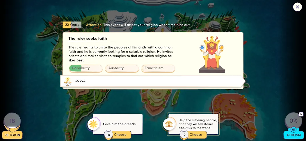 Religion Inc. God Simulator (Релиджн Инк) МОД/Взлом [Все открыто, Дополнительные деньги и Меню MOD] Screenshot 2