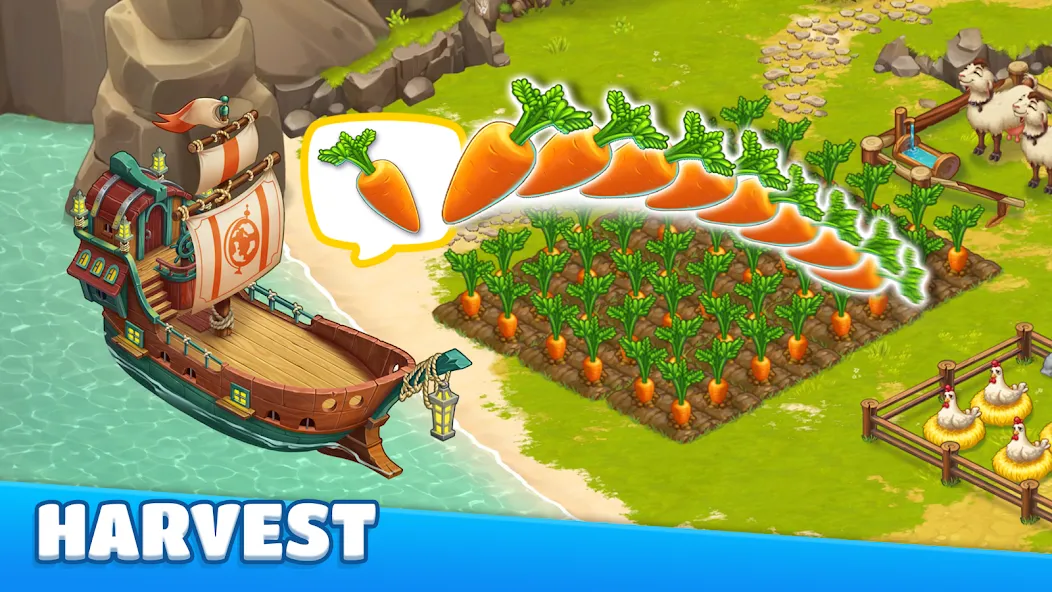 Adventure Bay - Farm Games (Приключенческая бухта) МОД/Взлом [Бесконечные деньги, Монеты и Мега MOD] Screenshot 4