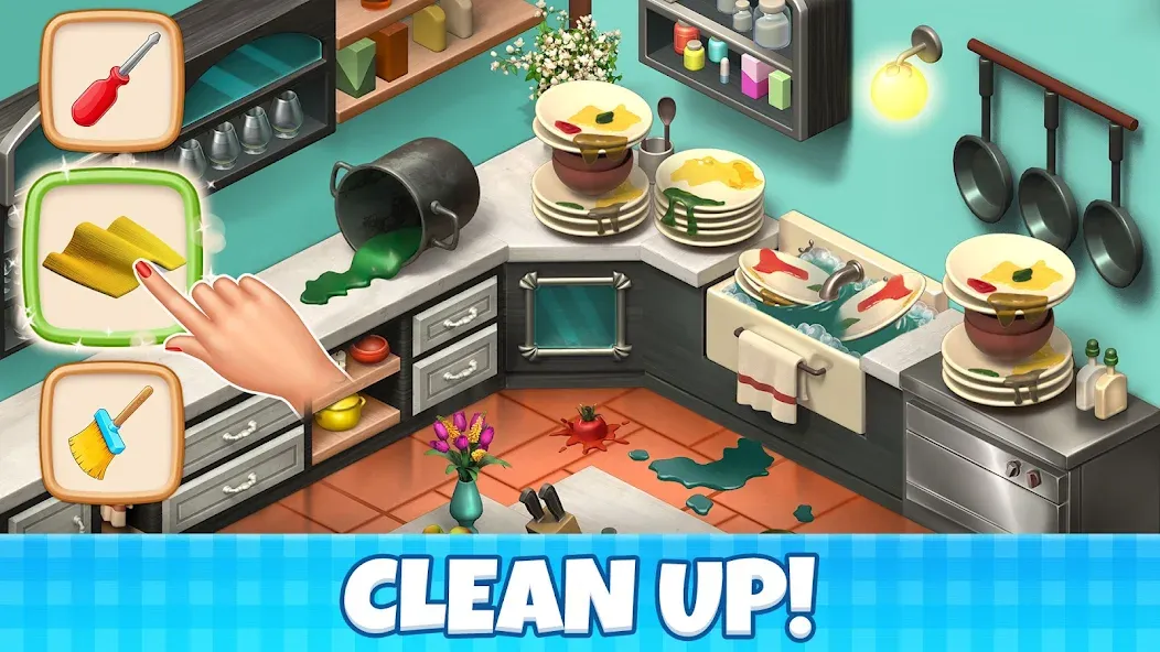 Manor Cafe - Match 3 Puzzle (Манор Кафе) МОД/Взлом [Бесконечные деньги, Монеты и Мега MOD] Screenshot 1