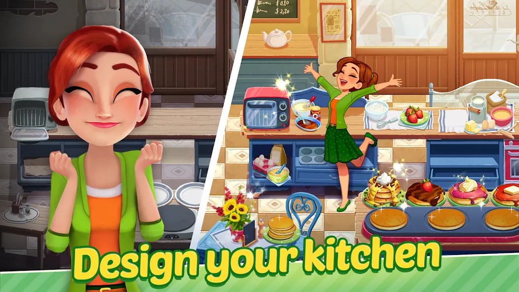 Delicious World - Cooking Game (Делишес Ворлд) МОД/Взлом [Меню, Бесконечные монеты и Открытые уровни] Screenshot 1