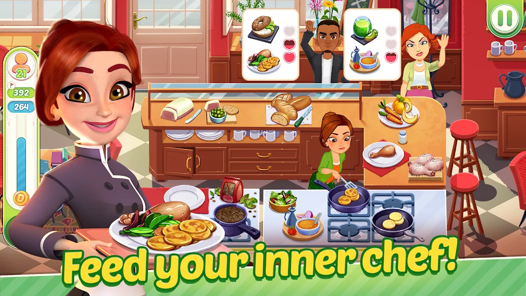 Delicious World - Cooking Game (Делишес Ворлд) МОД/Взлом [Меню, Бесконечные монеты и Открытые уровни] Screenshot 2