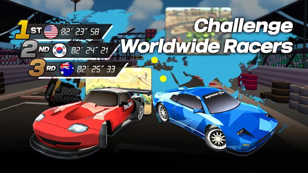 Drift Rally Boost ON (Дрифт Ралли Ускорение ВКЛ) МОД/Взлом [Меню, Бесконечные монеты и Открытые уровни] Screenshot 3