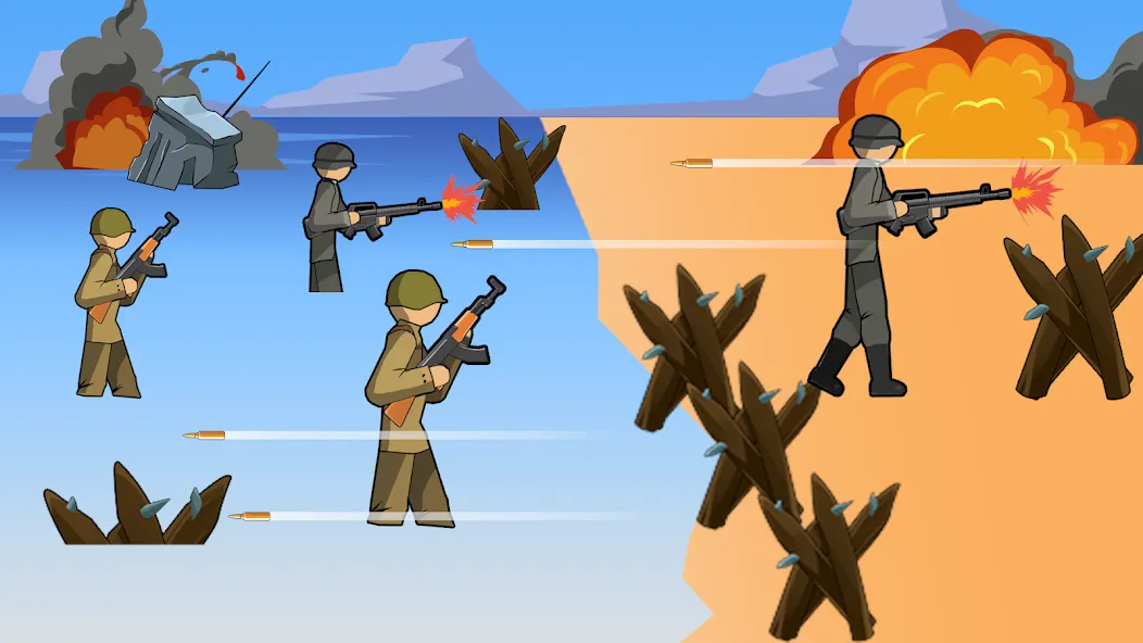 Stickman WW2 (Стикмэн Вторая Мировая война) МОД/Взлом [Деньги, Монеты и Меню MOD] Screenshot 1
