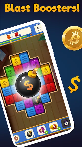 Crypto Blocks Puzzle Challenge МОД/Взлом [Деньги, Монеты и Меню MOD] Screenshot 3