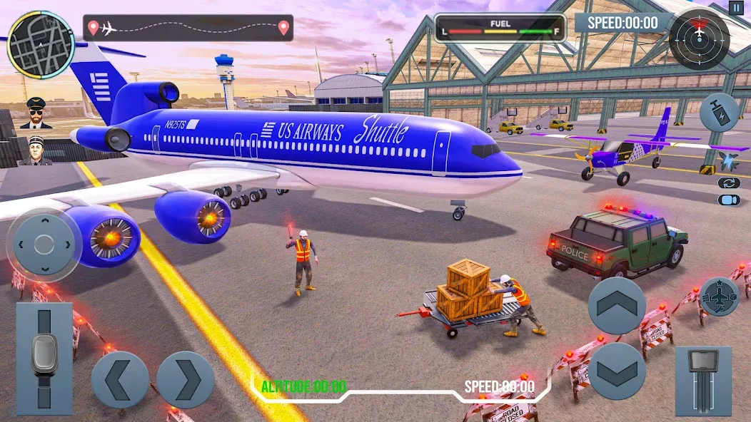 Airplane Simulator Plane Games МОД/Взлом [Меню, Бесконечные монеты и Открытые уровни] Screenshot 2