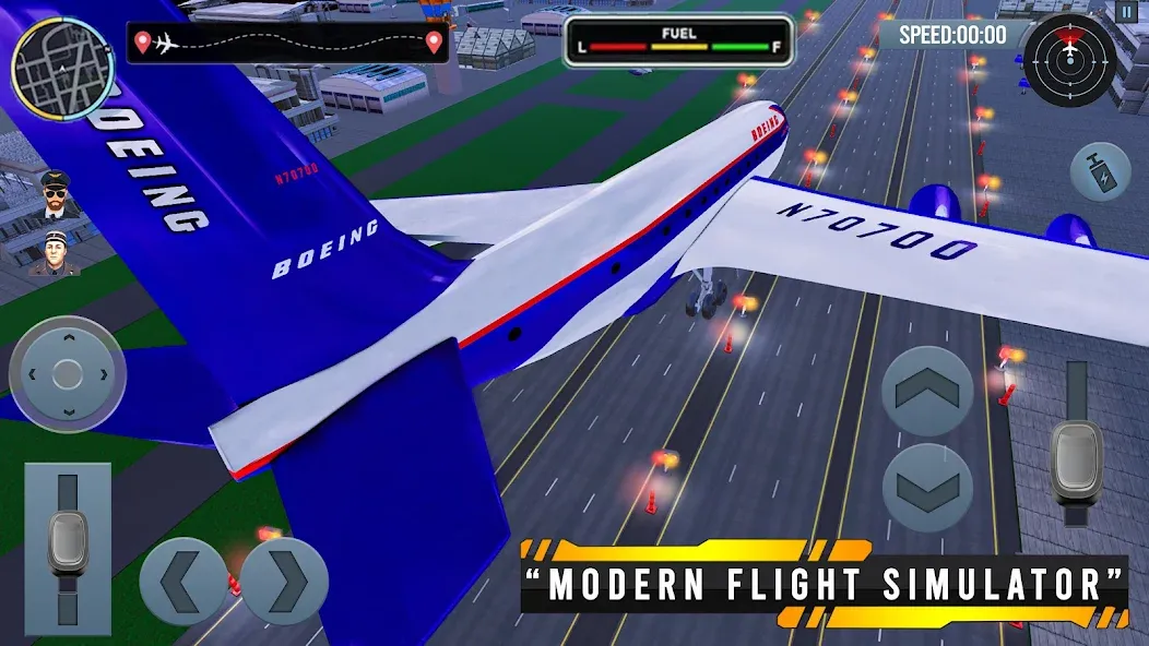 Airplane Simulator Plane Games МОД/Взлом [Меню, Бесконечные монеты и Открытые уровни] Screenshot 3