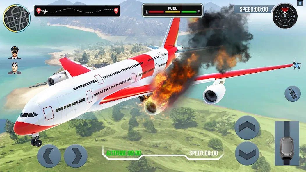 Airplane Simulator Plane Games МОД/Взлом [Меню, Бесконечные монеты и Открытые уровни] Screenshot 4