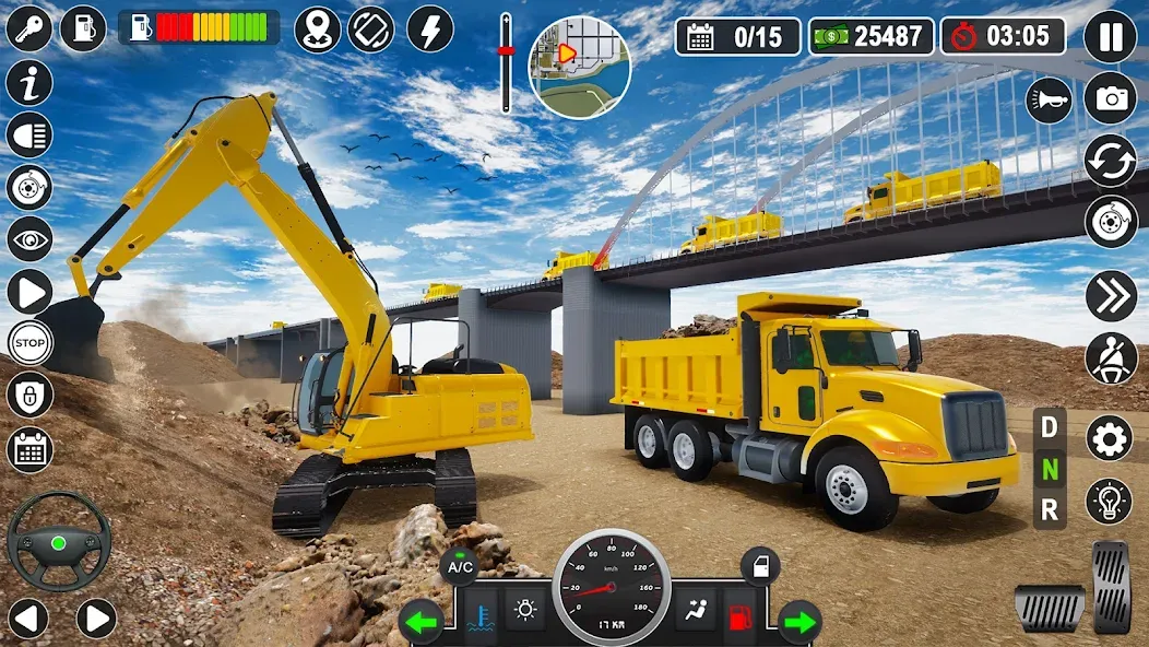 Construction Games Simulator МОД/Взлом [Меню, Бесконечные монеты и Открытые уровни] Screenshot 4