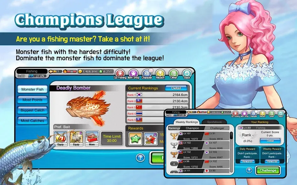 Fishing Superstars (Фишинг Суперзвезды) МОД/Взлом [Много монет, Открытые уровни и Мега MOD] Screenshot 4