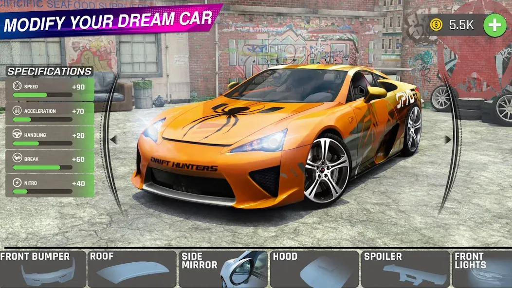 Extreme Car Driving: Car Drift МОД/Взлом [Меню, Бесконечные монеты и Открытые уровни] Screenshot 2