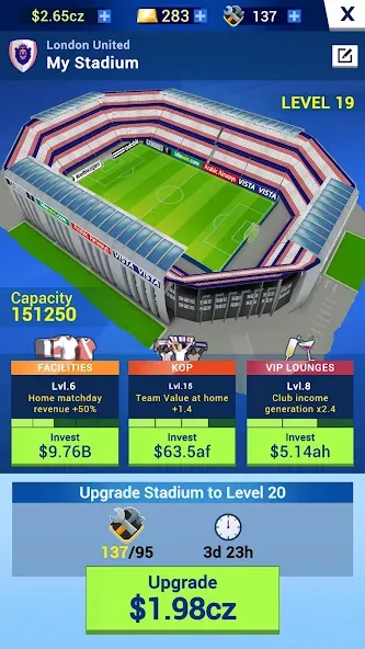 Idle Eleven - Soccer tycoon (Айдл Илевен) МОД/Взлом [Много денег, Монет и Все открыто] Screenshot 3