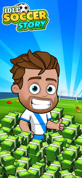 Idle Soccer Story - Tycoon RPG (Айдл Соккер Стори) МОД/Взлом [Меню, Бесконечные монеты и Открытые уровни] Screenshot 1
