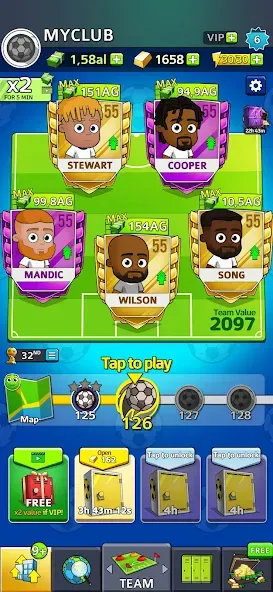Idle Soccer Story - Tycoon RPG (Айдл Соккер Стори) МОД/Взлом [Меню, Бесконечные монеты и Открытые уровни] Screenshot 2