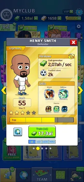 Idle Soccer Story - Tycoon RPG (Айдл Соккер Стори) МОД/Взлом [Меню, Бесконечные монеты и Открытые уровни] Screenshot 4