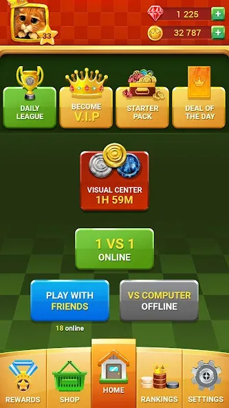 Checkers - Online & Offline МОД/Взлом [Деньги, Монеты и Меню MOD] Screenshot 2