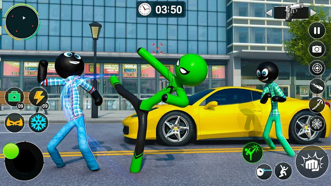 Flying Stickman Rope Hero Game МОД/Взлом [Меню, Бесконечные монеты и Открытые уровни] Screenshot 5